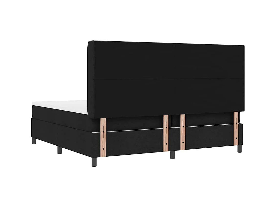Cadre de lit avec matelas Noir 200 x 200 cm tissu