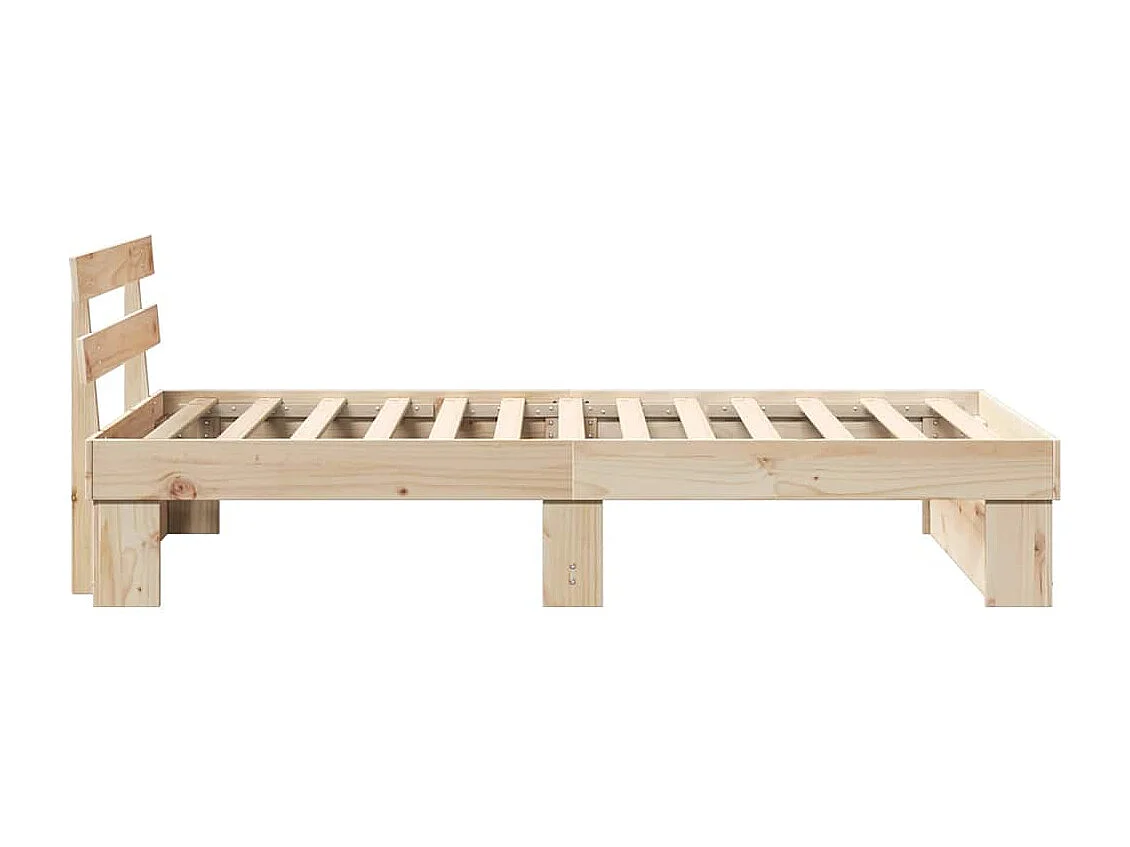Bedframe met hoofdeinde Bruin 100 x 200 cm Massief grenenhout