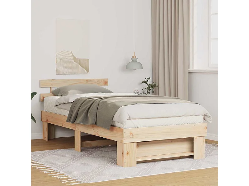 Cadre de lit Marron 100 x 200 cm Bois massif en pin