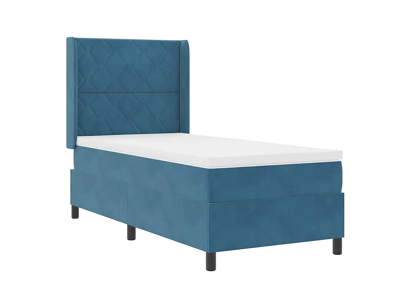 Cadre de lit avec Matelas LED Bleu 90 x 200 cm Velours