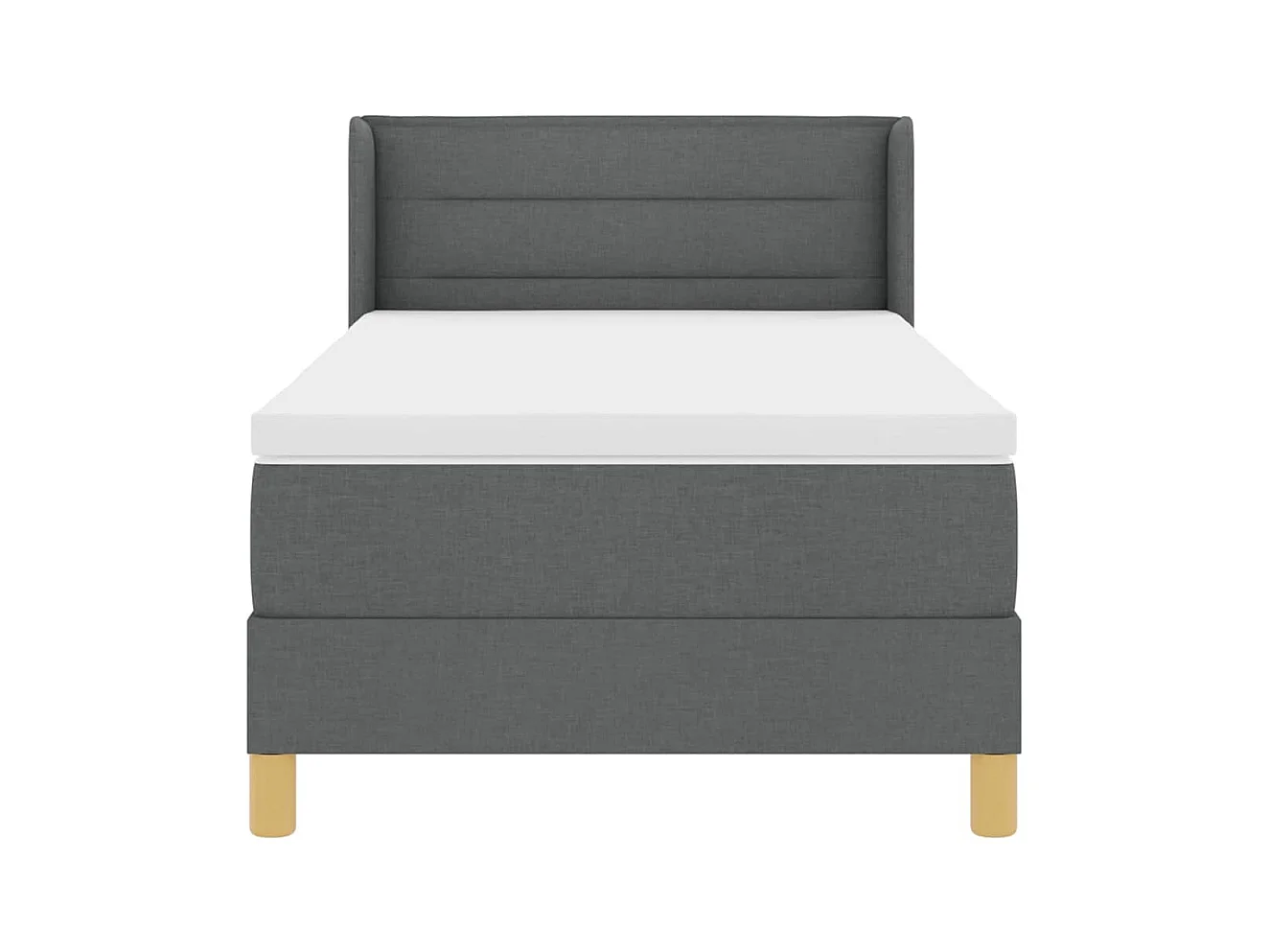 Cama com Estrado com colchão Cinzento escuro 90 x 190 cm tecido