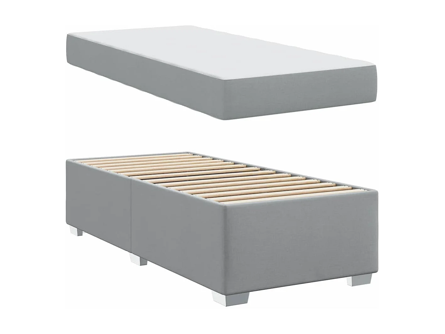 Cadre de lit Gris clair 80 x 200 cm tissu