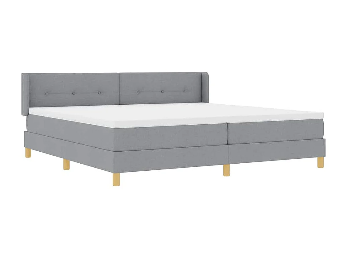 Cadre de lit avec matelas Gris clair 200 x 200 cm tissu