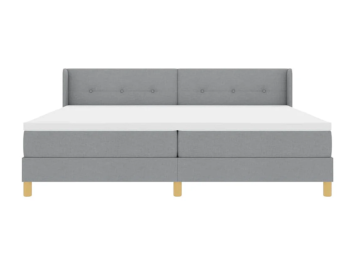 Cadre de lit avec matelas Gris clair 200 x 200 cm tissu