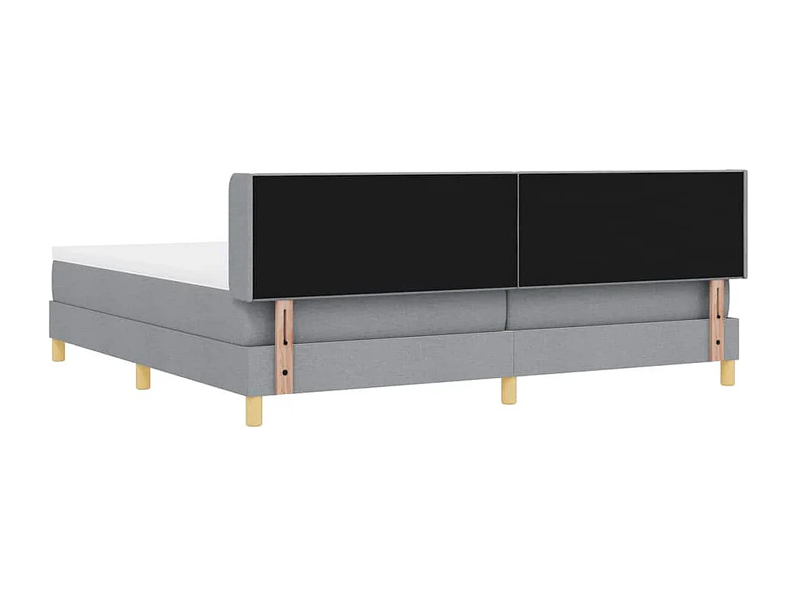 Cadre de lit avec matelas Gris clair 200 x 200 cm tissu