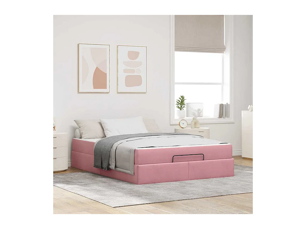 Cadre de lit Rose 160 x 200 cm Velours
