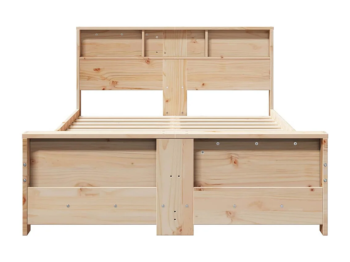 Bedframe met hoofdeinde Bruin 140 x 190 cm Massief grenenhout