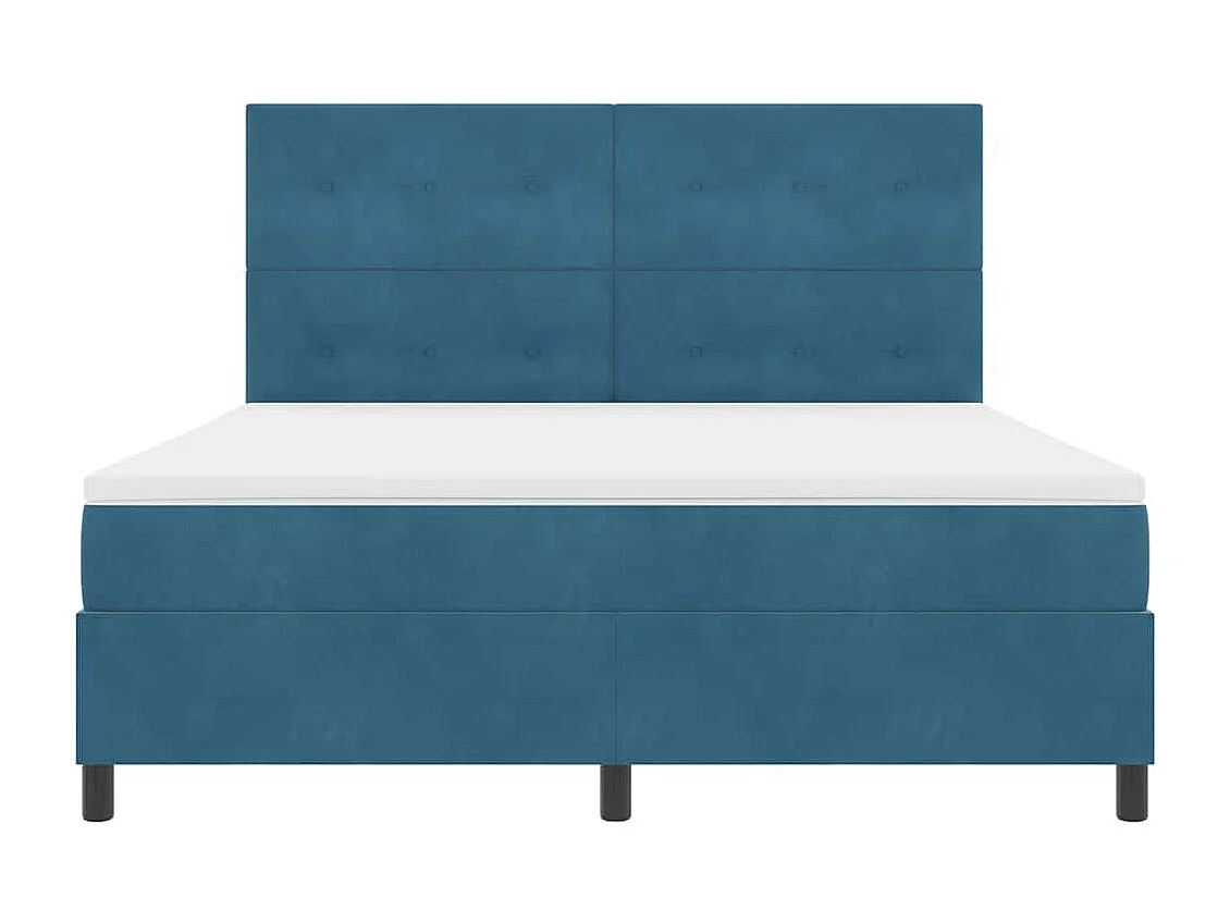 Cama tipo Box Spring Azul oscuro 180 x 200 cm Terciopelo