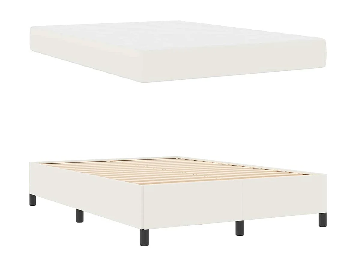 Estructura de cama Crema 160 x 200 cm Telas de pana