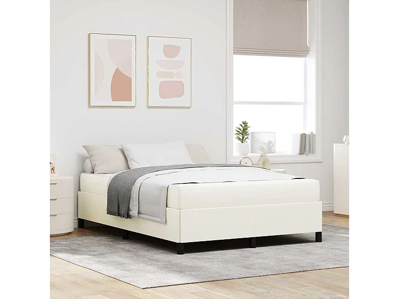 Estructura de cama Crema 160 x 200 cm Telas de pana