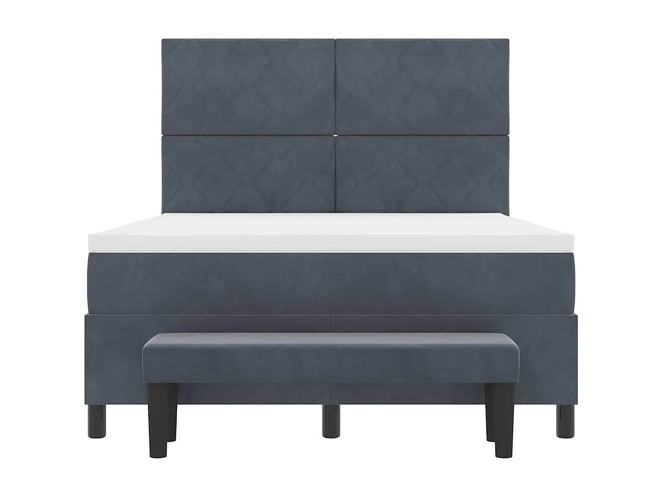Cama tipo Box Spring Gris oscuro 140 x 200 cm Terciopelo