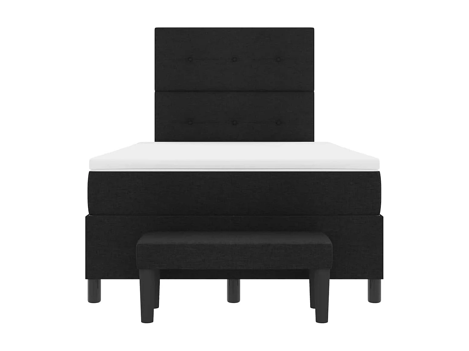 Cadre de lit avec matelas Noir 120 x 190 cm tissu