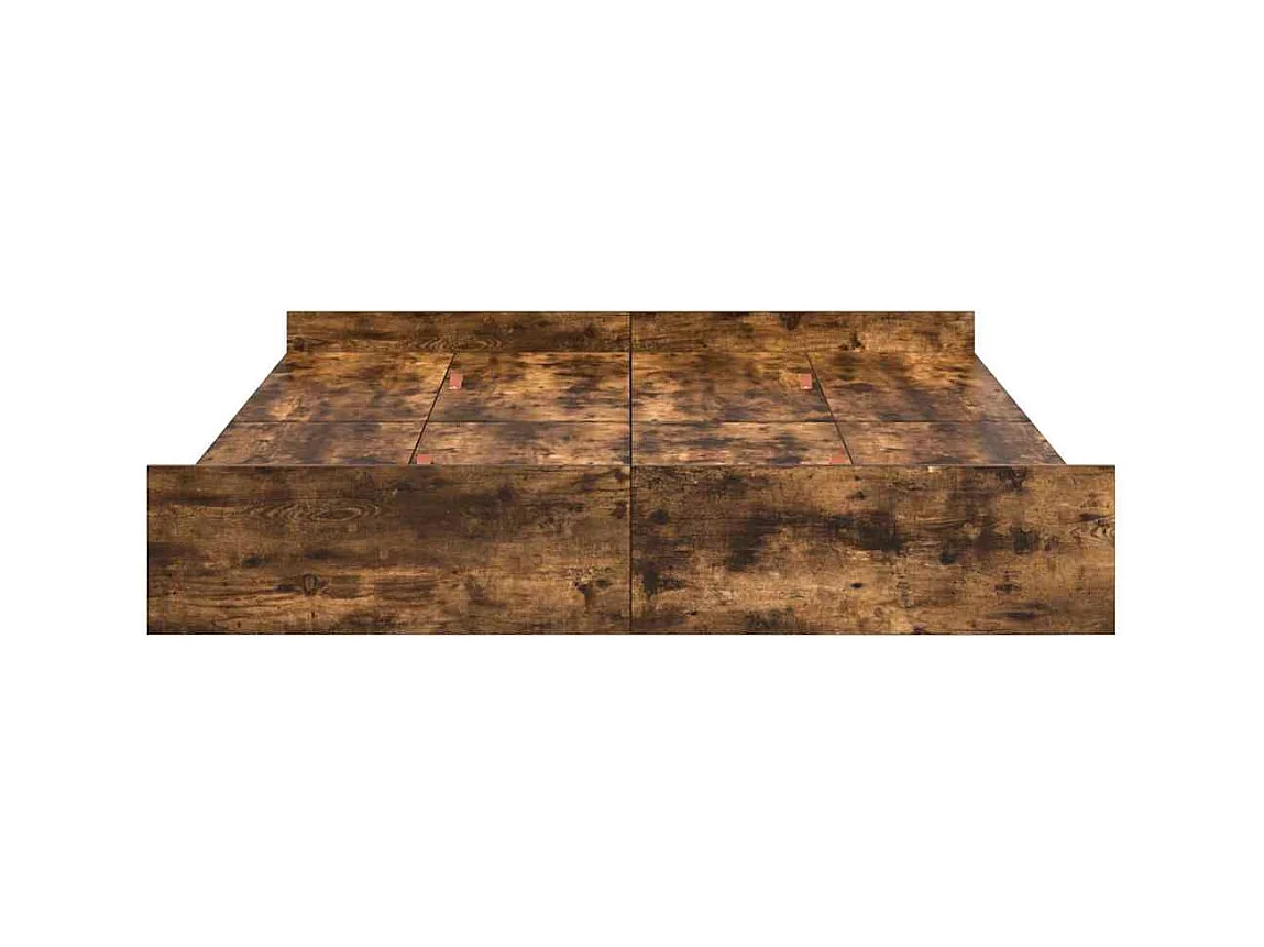 Cadre de lit avec rangement avec tiroir Chêne fumé 135 x 190 cm
