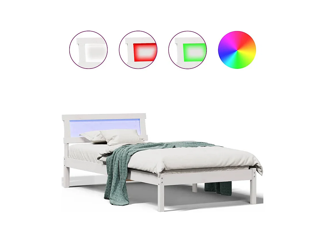 Estructura de cama 80 x 200 cm Madera maciza de pino