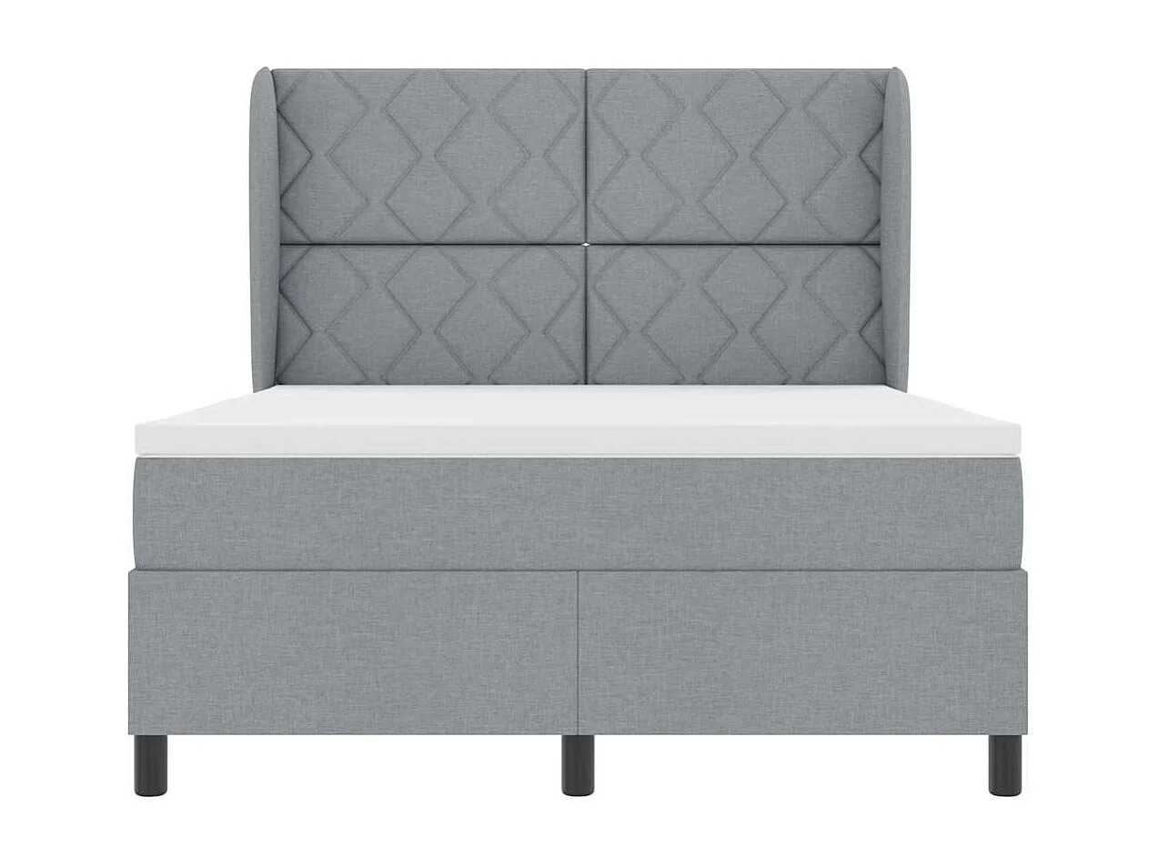 Boxspring bed met matras Lichtgrijs 140 x 200 cm Stof