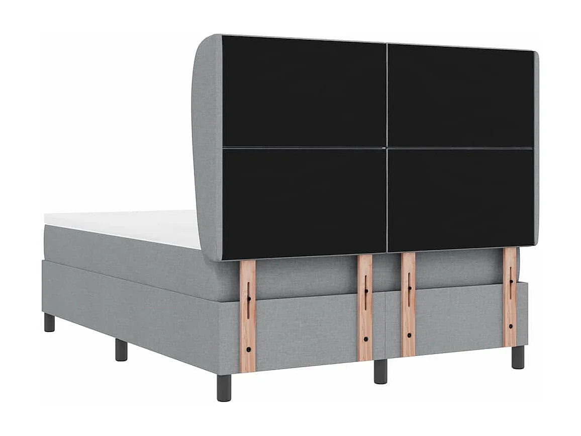 Boxspring bed met matras Lichtgrijs 140 x 200 cm Stof