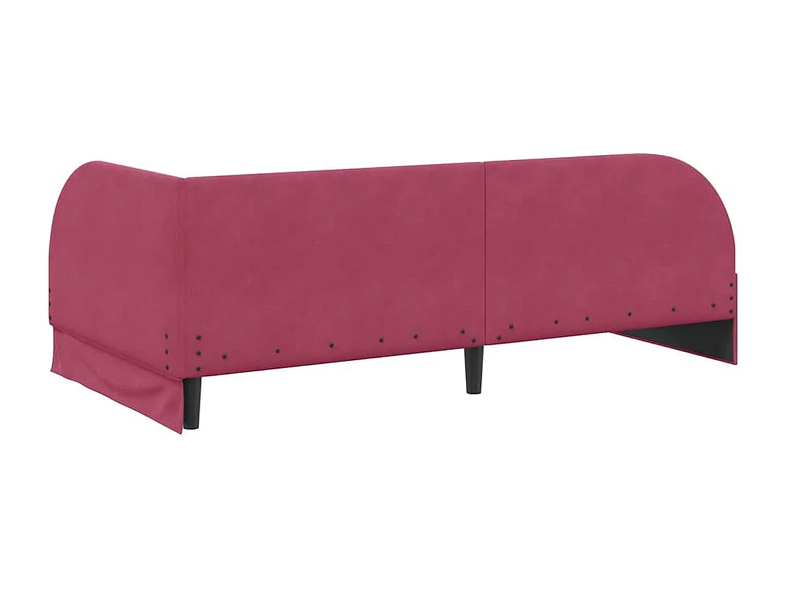 Cadre de lit d'angle Rouge bordeaux 90 x 200 cm Velours