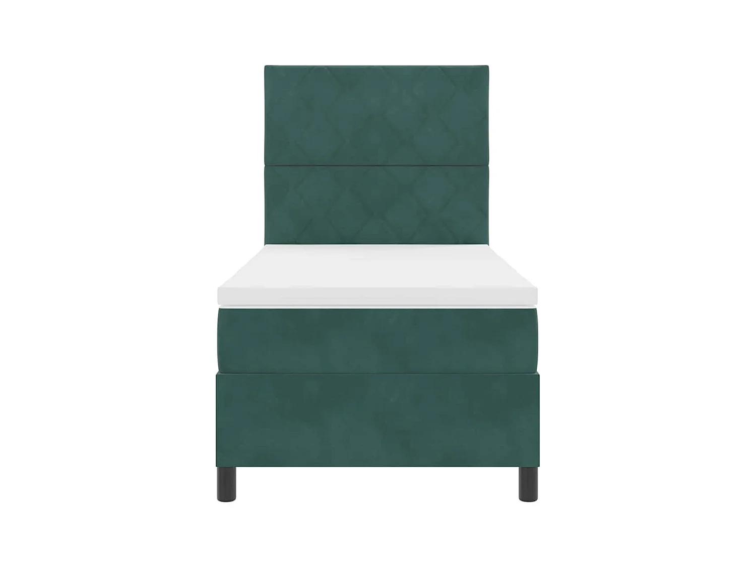 Cadre de lit avec matelas Vert foncé 100 x 200 cm Velours