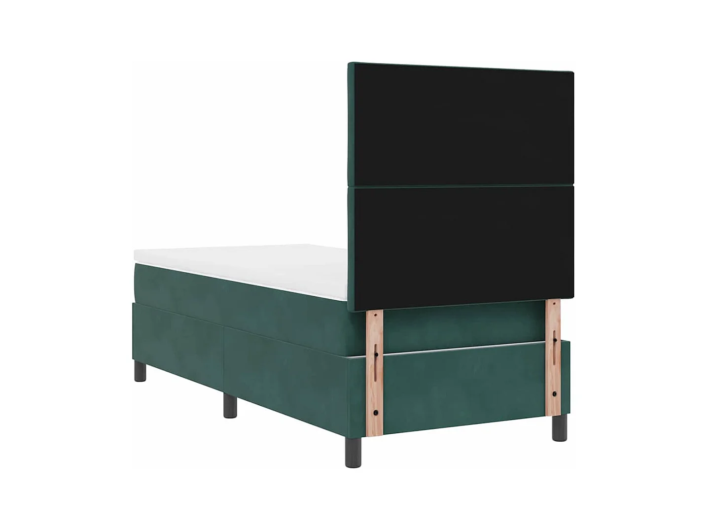 Cadre de lit avec matelas Vert foncé 100 x 200 cm Velours