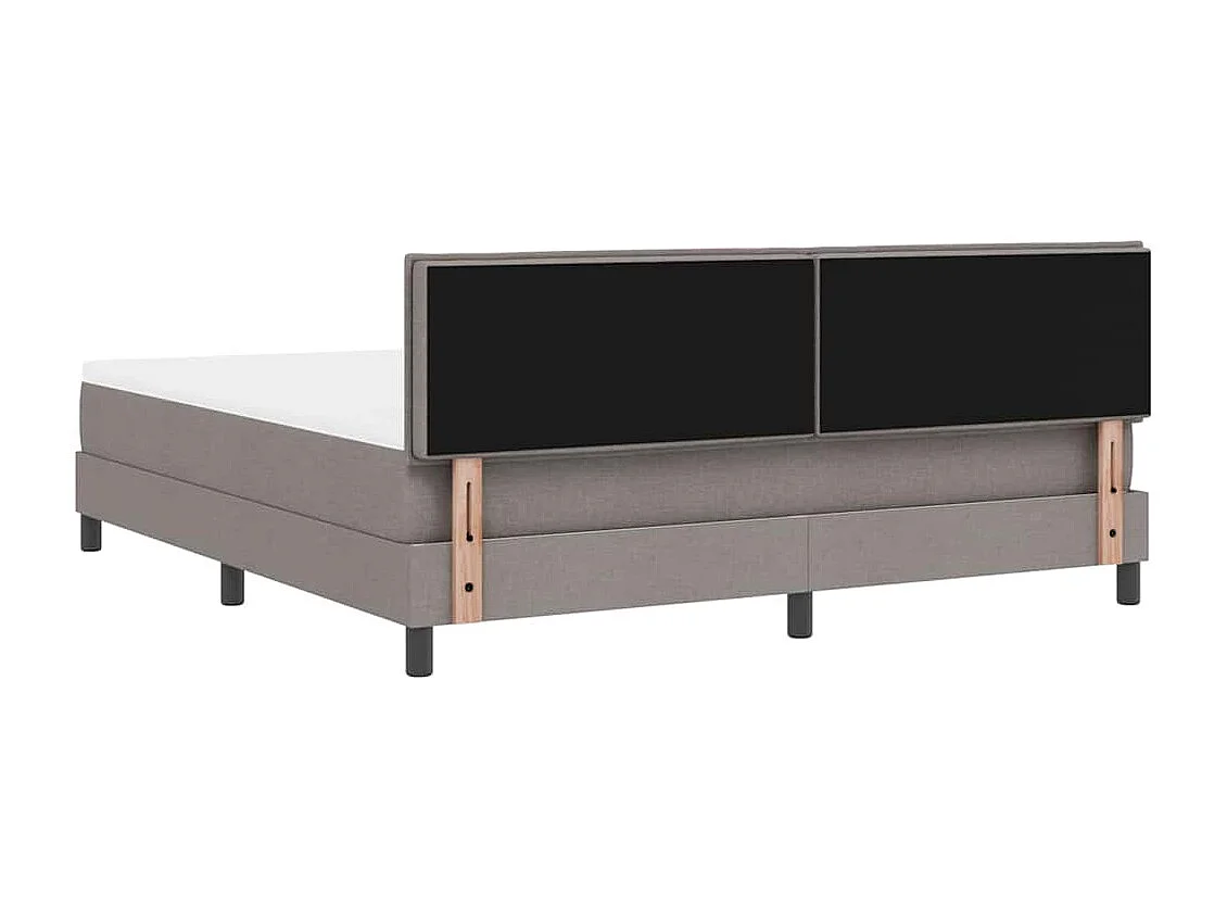 Cama tipo Box Spring con colchón Taupé 180 x 200 cm tela