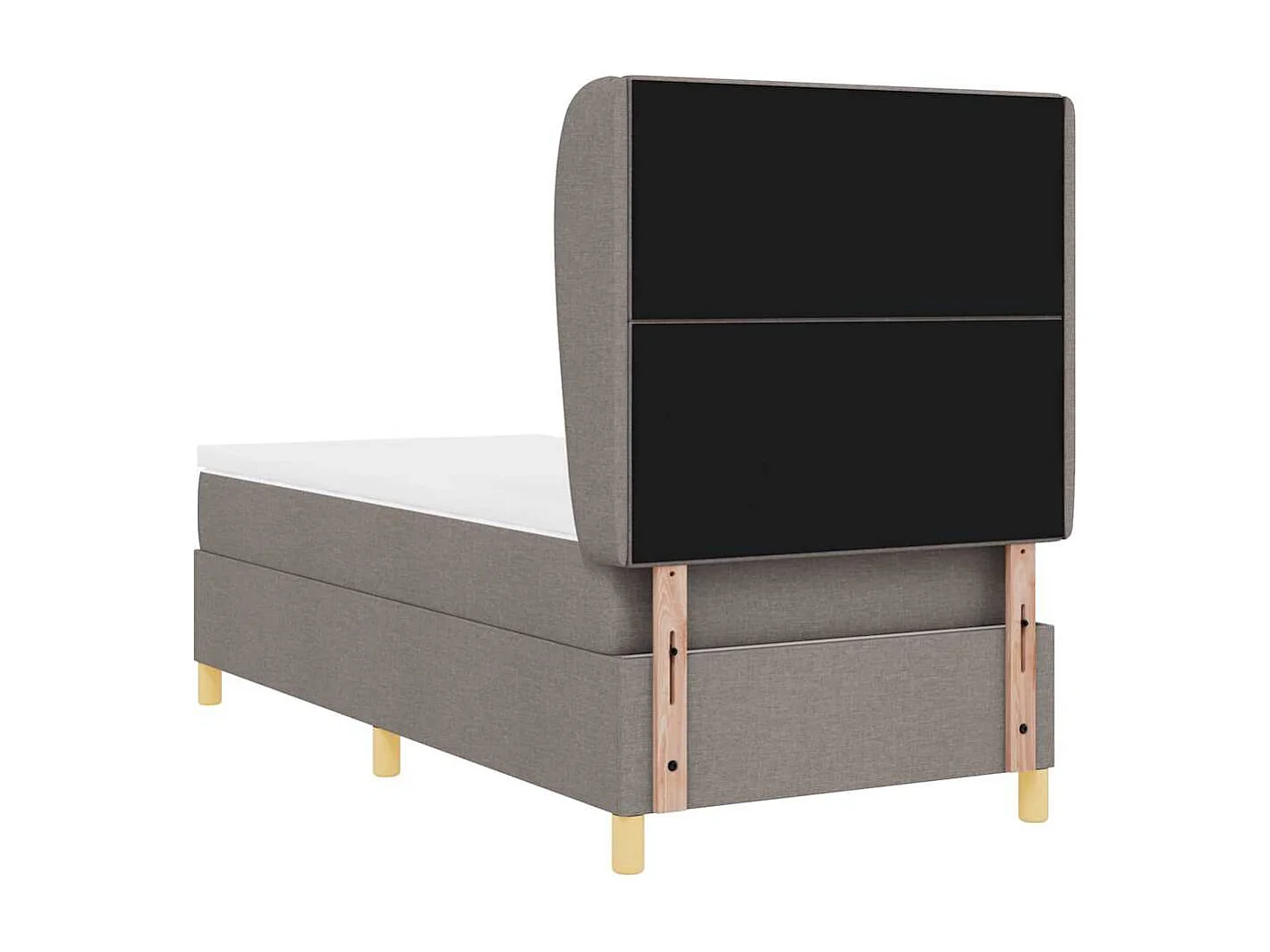 Cama con Somier y Colchón Gris Oscuro 90x190 cm de Tela Taupé