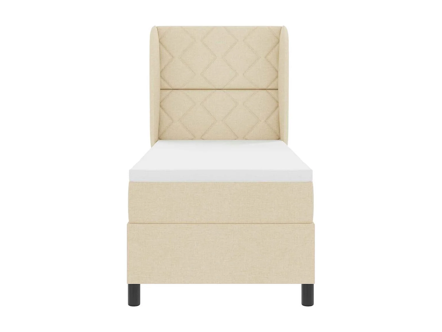 Cadre de lit avec matelas Crème 80 x 200 cm tissu