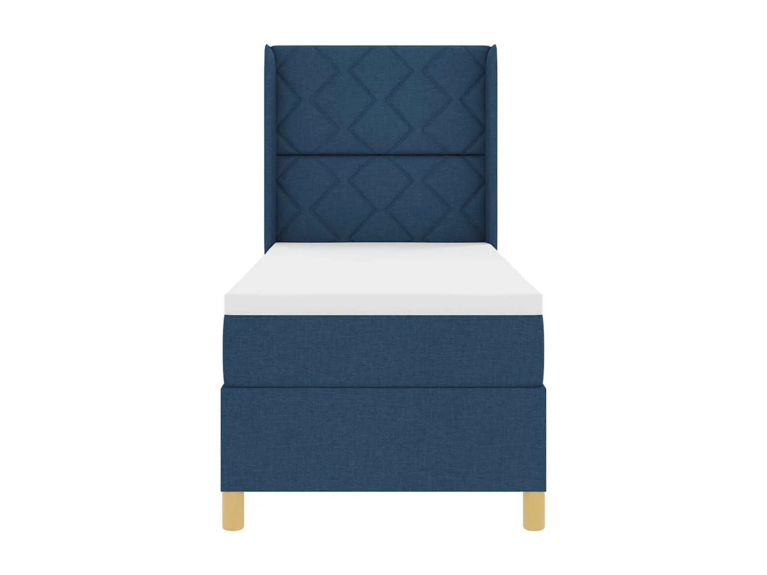 Cama Box Spring com colchão Azul 80 x 200 cm tecido