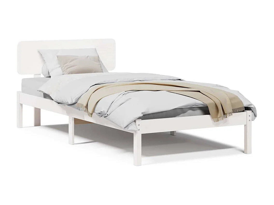 Bedframe met hoofdeinde Wit 90 x 200 cm