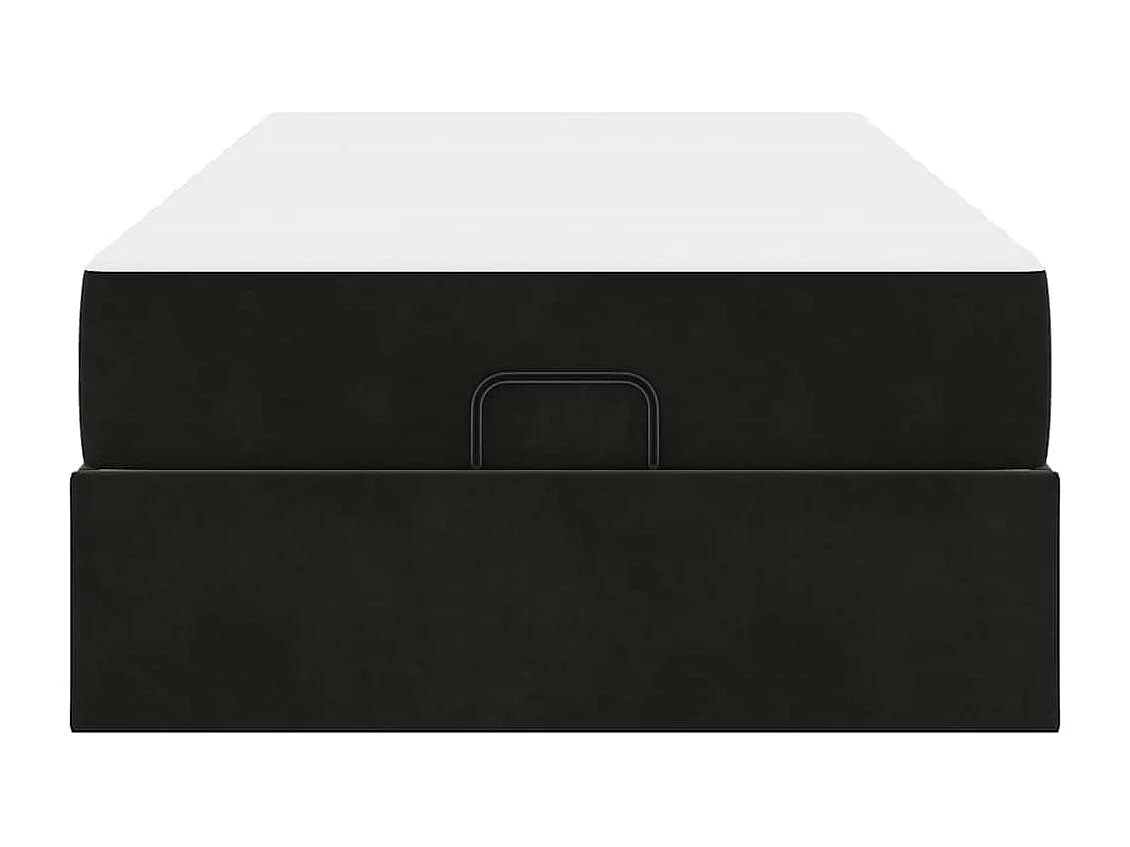 Cadre de lit avec matelas Noir 80 x 200 cm Velours