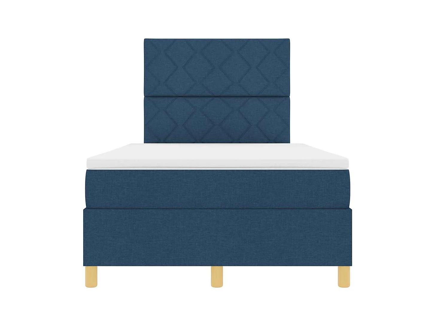 Cadre de lit avec matelas Bleu 120 x 200 cm tissu