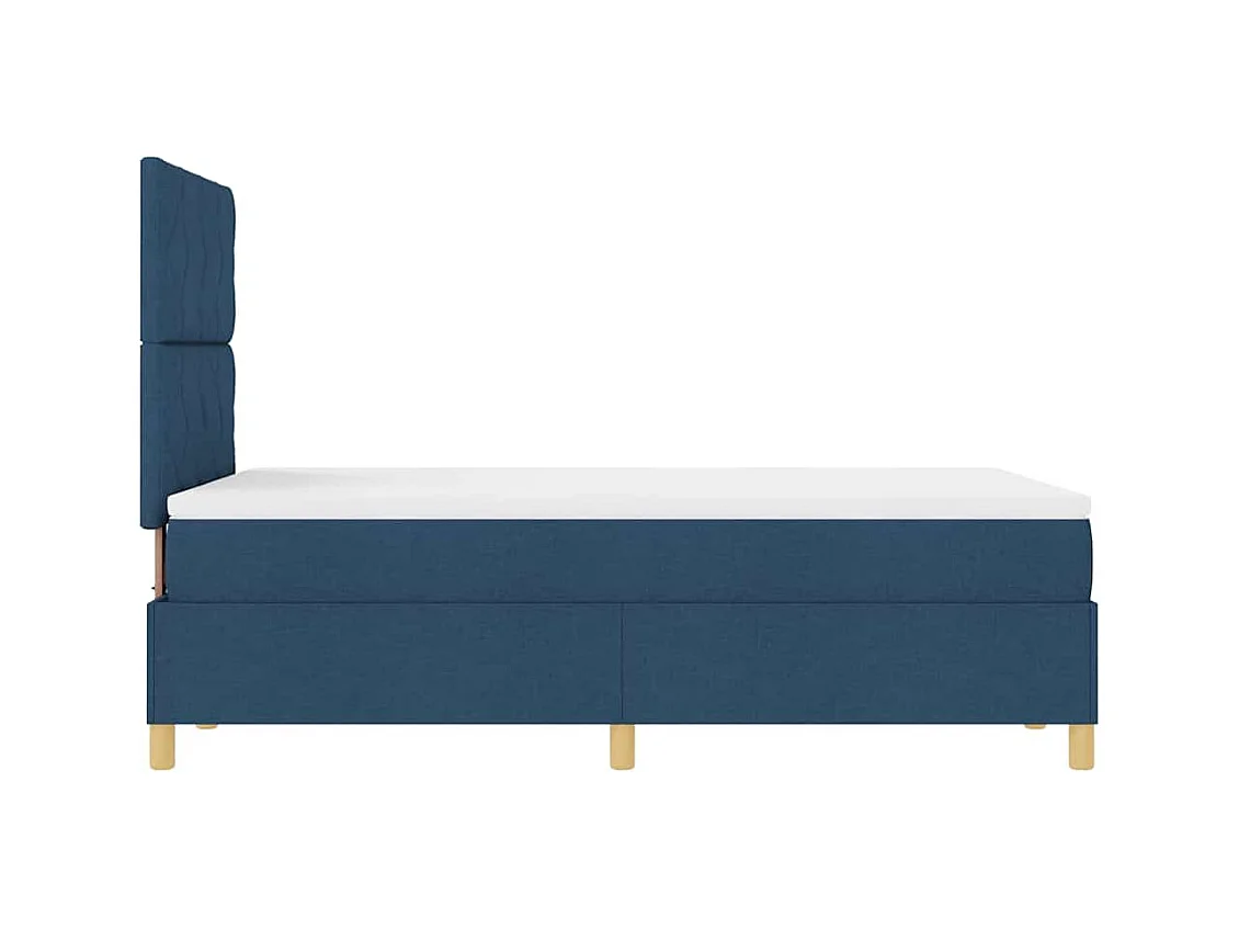 Cadre de lit avec matelas Bleu 120 x 200 cm tissu