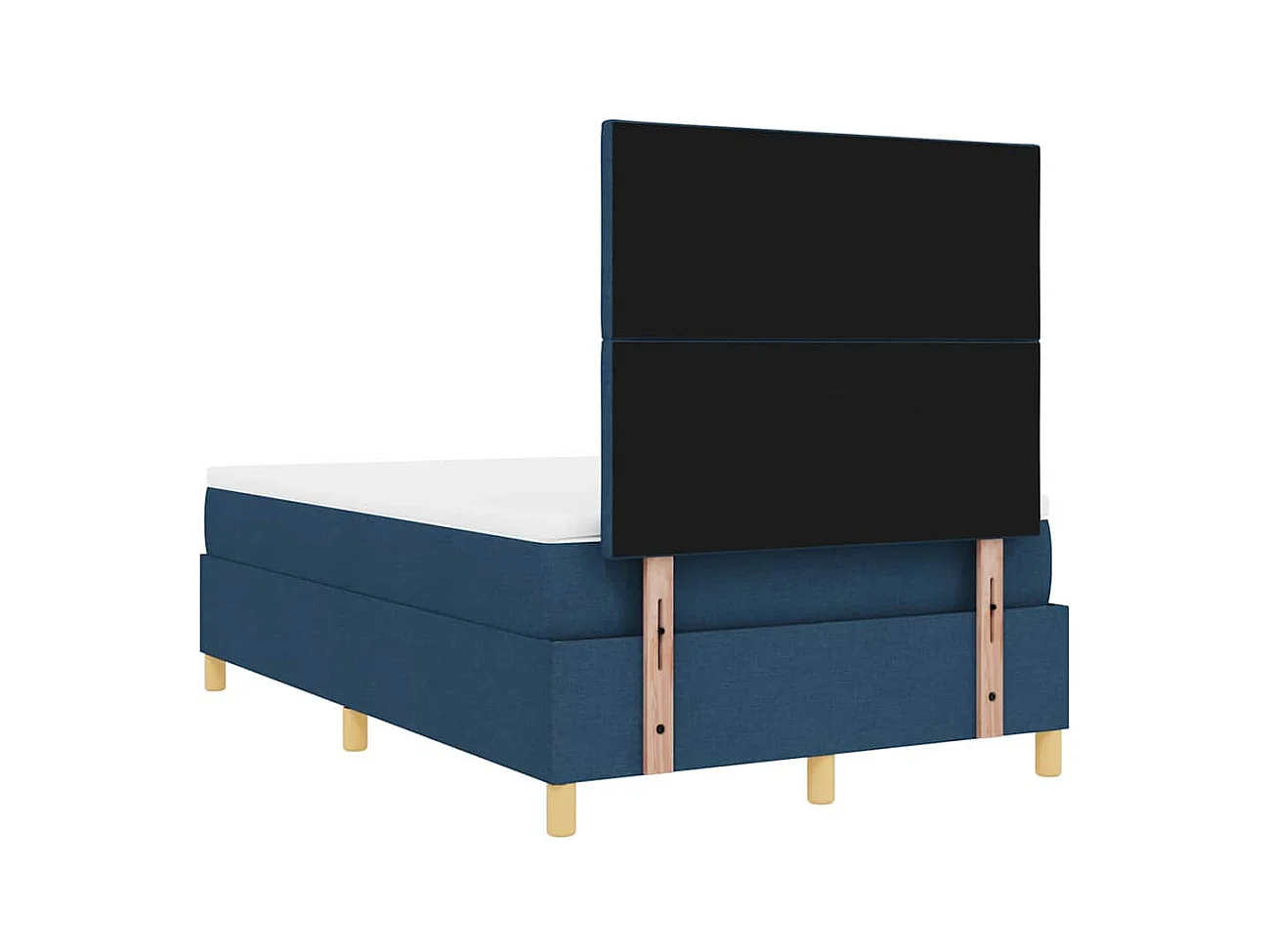 Cadre de lit avec matelas Bleu 120 x 200 cm tissu
