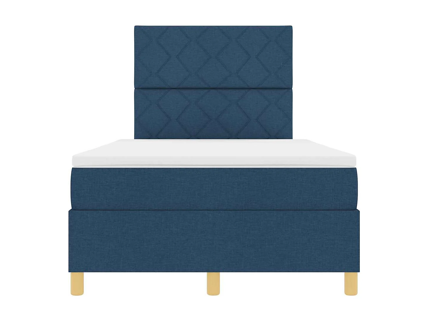 Cama tipo Box Spring con colchón Azul 120 x 200 cm tela