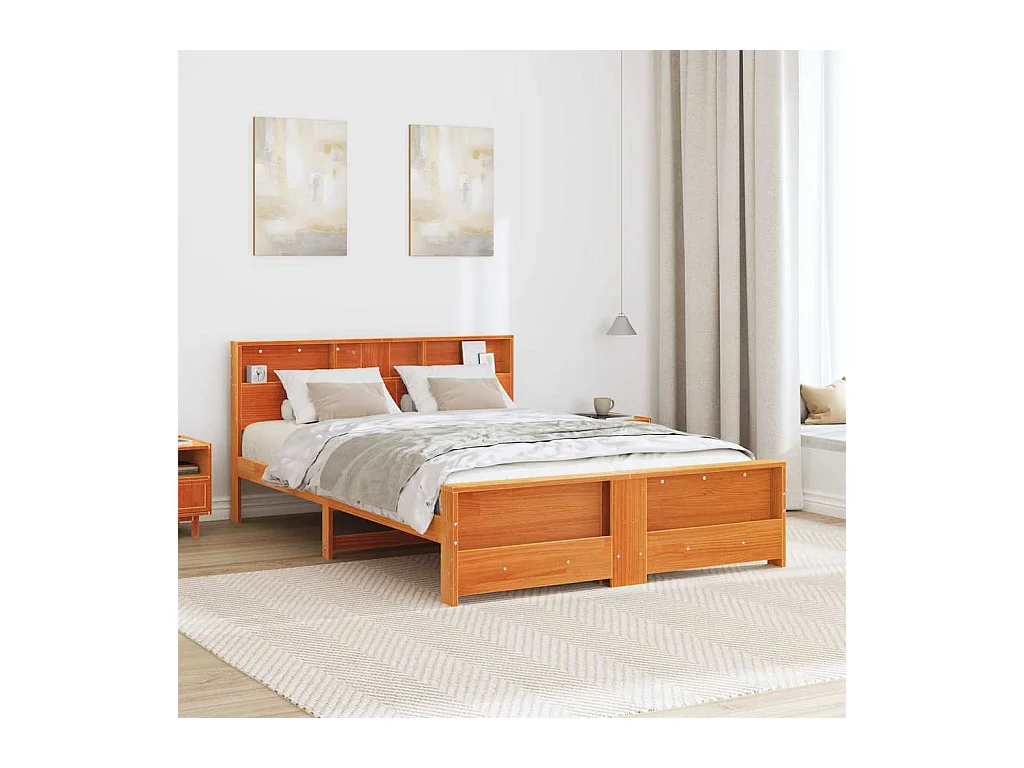 Cadre de lit Marron cire 160 x 200 cm Bois massif en pin