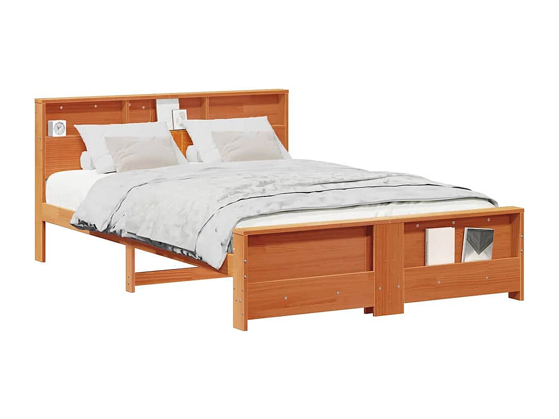 Cadre de lit Marron cire 160 x 200 cm Bois massif en pin