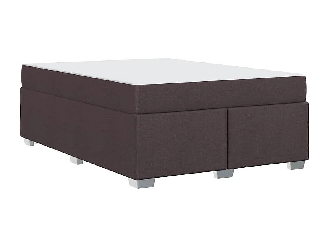 Cadre de lit Marron foncé 140 x 200 cm tissu