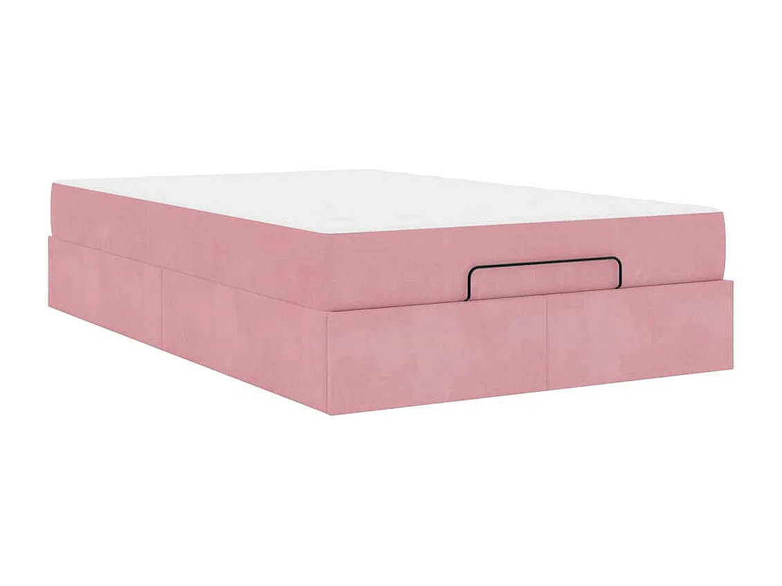 Cadre de lit avec matelas Rose 140 x 190 cm Velours