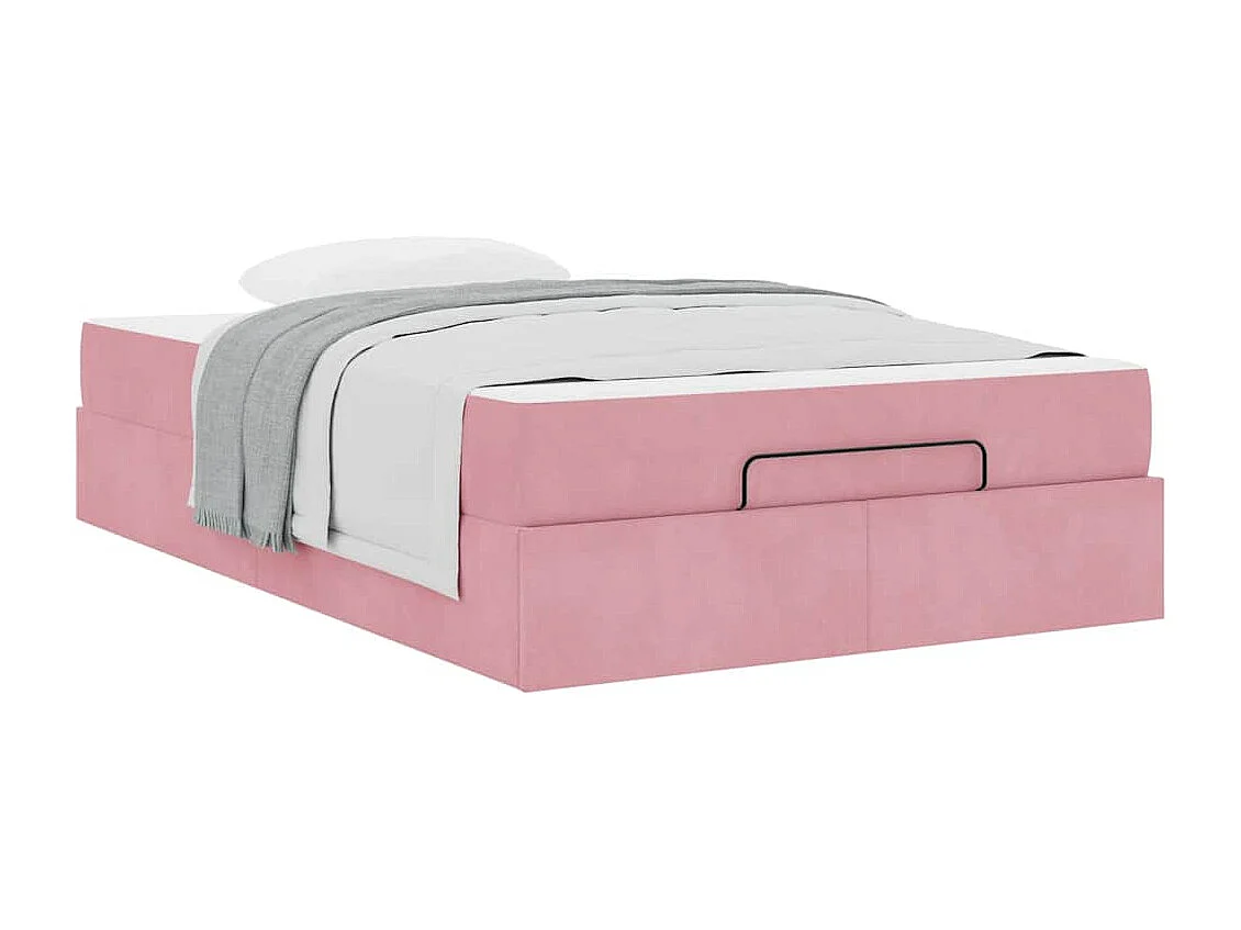 Cadre de lit avec matelas Rose 140 x 190 cm Velours
