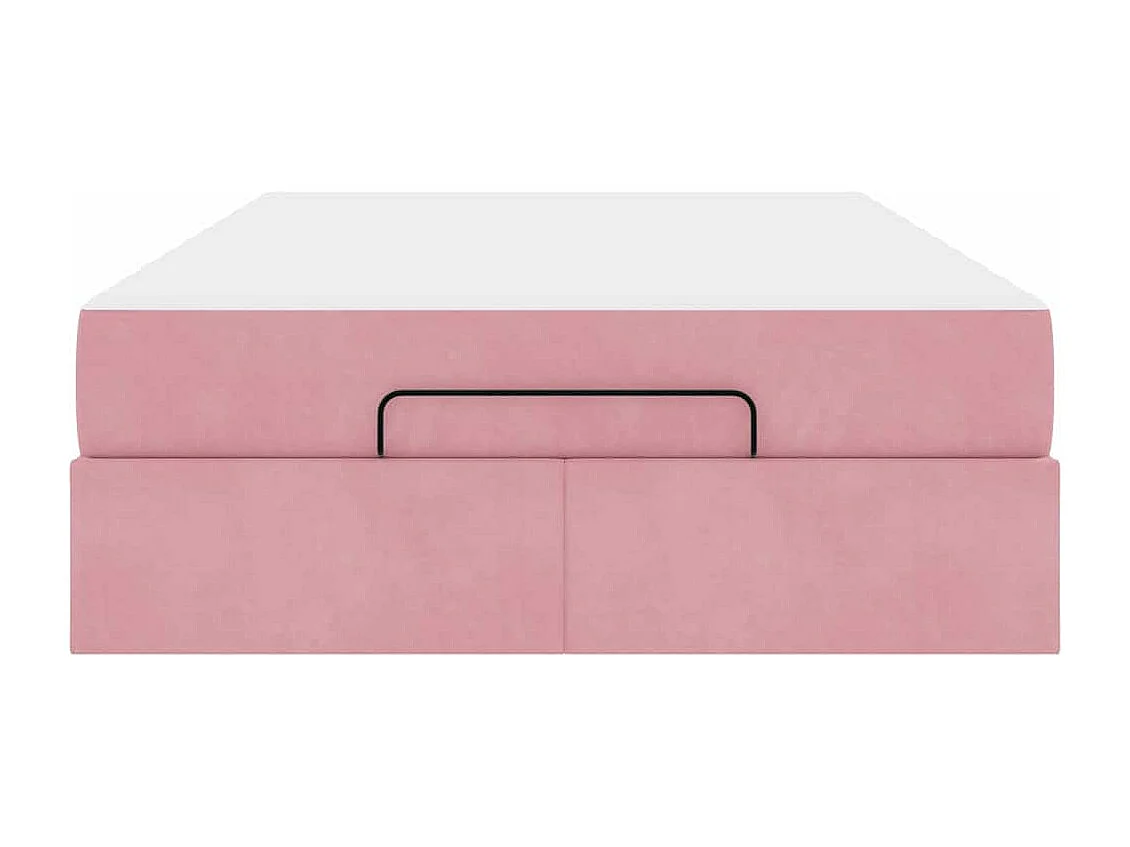 Cadre de lit avec matelas Rose 140 x 190 cm Velours