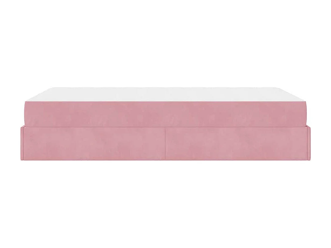 Cadre de lit avec matelas Rose 140 x 190 cm Velours
