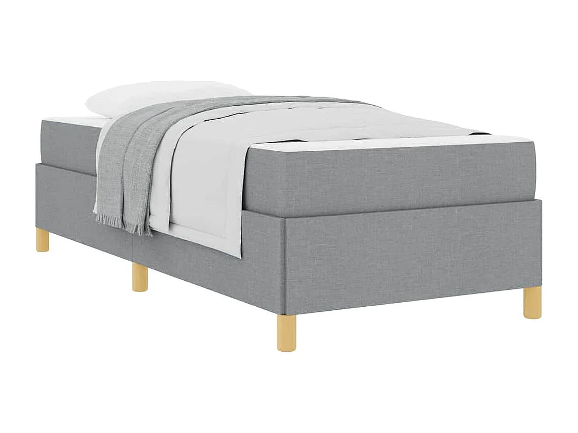 Cadre de lit Gris clair et Blanc 100 x 200 cm tissu