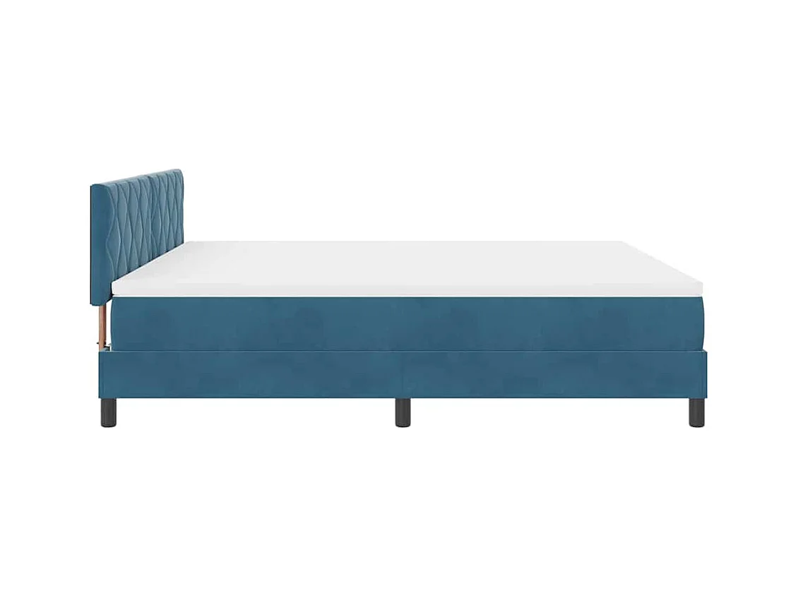 Cadre de lit avec matelas Bleu foncé 180 x 200 cm tissu