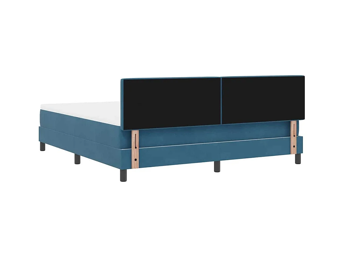 Cadre de lit avec matelas Bleu foncé 180 x 200 cm tissu