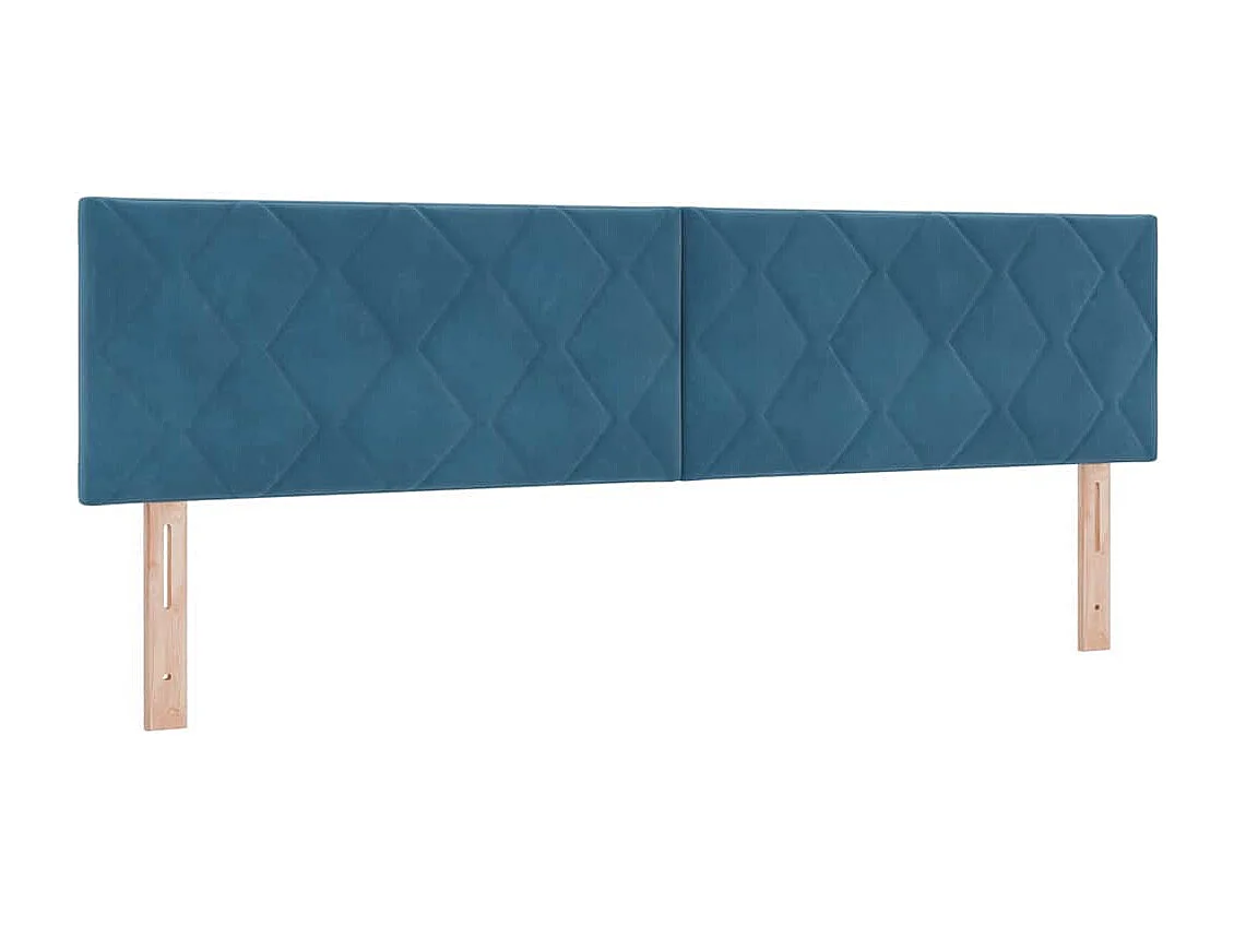 Cama con Somier y Colchón Azul oscuro 180 x 200 cm tela