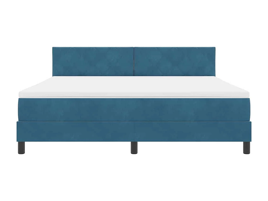 Cama con Somier y Colchón Azul oscuro 180 x 200 cm tela