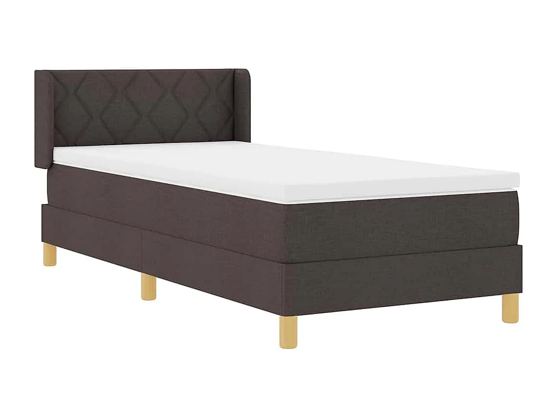 Cama Box com colchão Castanho escuro 90 x 200 cm madeira