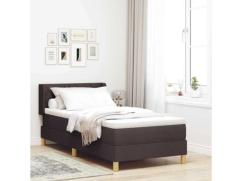 Cama Box com colchão Castanho escuro 90 x 200 cm madeira