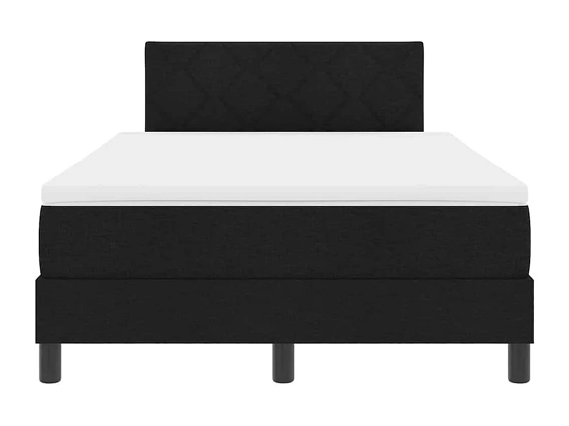 Cadre de lit avec matelas Noir 120 x 200 cm tissu