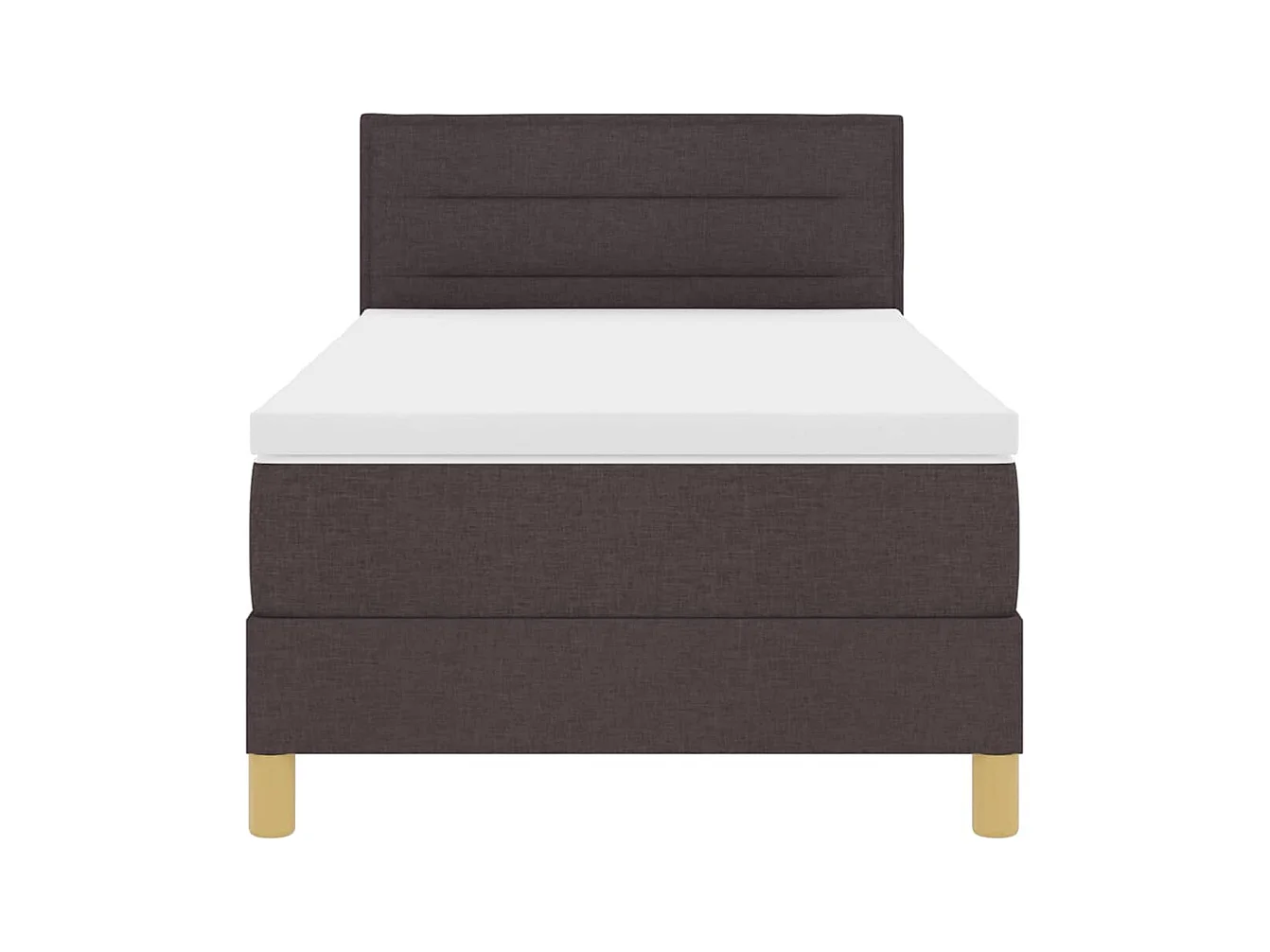 Cadre de lit avec matelas Marron foncé 90 x 200 cm tissu