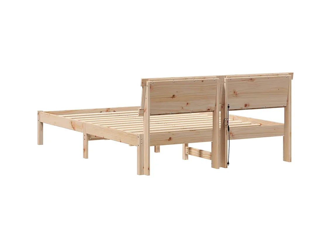 Cadre de lit Marron 120 x 190 cm Bois massif en pin